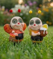 Szolár állatfigura - méhecske - mozgó szemekkel - 112 x SMD LED - 22 cm - 2 féle