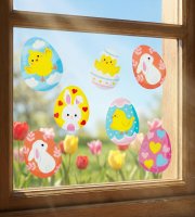 Húsvéti ablak matrica - csillámos tojás - 43 x 30 cm