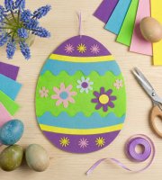 Húsvéti filc függődísz - tojás - 38 cm x 28 cm - 3 féle