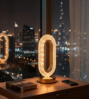 Asztali lámpa - arany - állítható színhőmérséklet, fényerő - akkumulátoros - USB