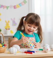 Húsvéti tojásfestő készlet filctollal - 6 db / csomag