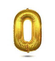 0-ás születésnapi szám fólia lufi - arany - 40"