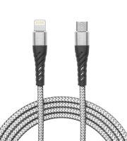 Adatkábel - iPhone Lightning - Type-C szürke - 1 m
