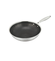 BRATMAXX Rozsdamentes wok serpenyő tapadásmentes bevonattal 28 cm méhsejt mintás 4 rétegű