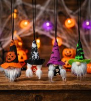 Halloween-i akasztható dekoráció - manók - 15 x 6 cm - 4 féle