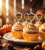 Muffin papír szett - pálcikákkal - 24 + 24 db