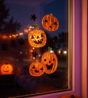 Halloween-i gél ablakmatrica szett - 15 x 25 cm - 3 féle