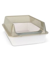 Macskaalom doboz - 51 x 35 x 10 cm - fehér, szürke