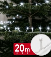 Fényfüzér - 20 m - hidegfehér - 400 LED - 220-240V - 6W - átlátszó kábel