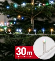 Fényfüzér - 30 m - színes - 600 LED - 220-240V - 6W - átlátszó kábel