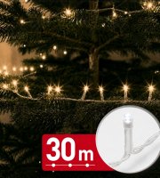 Fényfüzér - 30 m - melegfehér - 600 LED - 220-240V - 6W - átlátszó kábel
