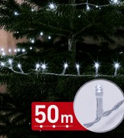Fényfüzér - 50 m - hidegfehér - 1000 LED - 220-240V - 9W - átlátszó kábel