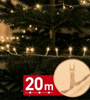 Fényfüzér - 20 m - melegfehér - 400 LED - 220-240V - 6W - átlátszó kábel