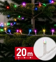 Fényfüzér - 20 m - színes - 400 LED - 100-240V - 6W - átlátszó kábel