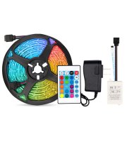 5méteres RGB led szalag táppal és távírányitóval