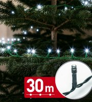 Fényfüzér - 30 m - hidegfehér - 600 LED - 220-240V - 6W - zöld kábel